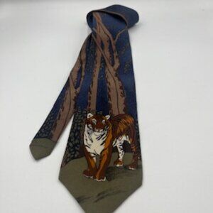 World Wildlife Fund Bengal Tiger Tie Vintage 1991 Silk Neck Tie
